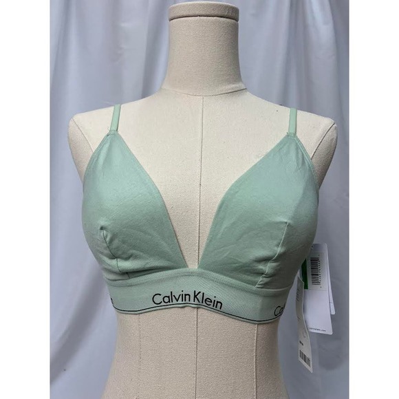 NWT! Calvin Klein Women's Modern Cotton Triangle Bra GREEN/LARGE - Picture 1 of 5